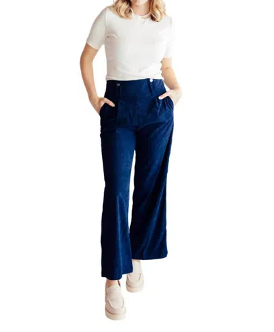 Crescent Taylor Corduroy Cotton Pants In Navy In Blue