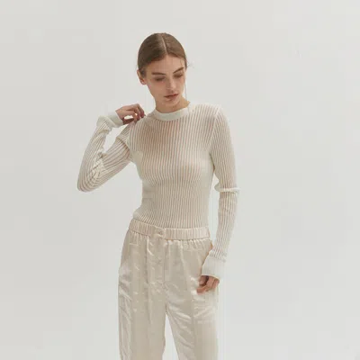 Crescent Tina Knit Top In White