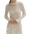 Crescent Tina Long Sleeve Slim Fit Knit Top In Ivory In White
