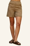 Crescent Trouser Shorts In Taupe