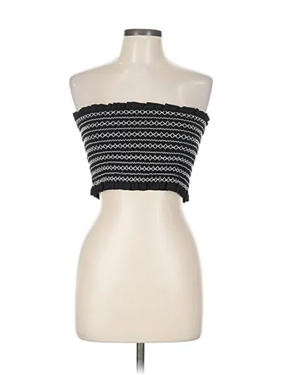 Pre-owned Crescent Tube Top Black Strapless Neckline Tops