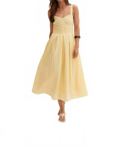 Crescent Valerie Bustier Fit And Flare Dress In Lt. Yellow In Multi
