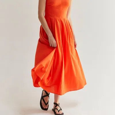 Crescent Valerie Midi Dress In Orange