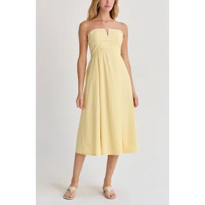Crescent V-wire Modal Blend Midi Dress In Yellow