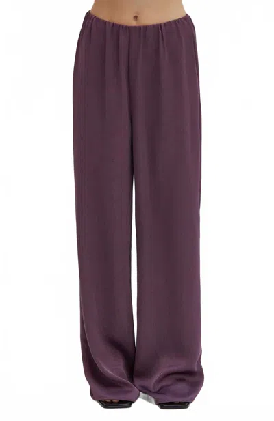 Crescent Women's Audrey Textured Satin Pants In Fig In Purple