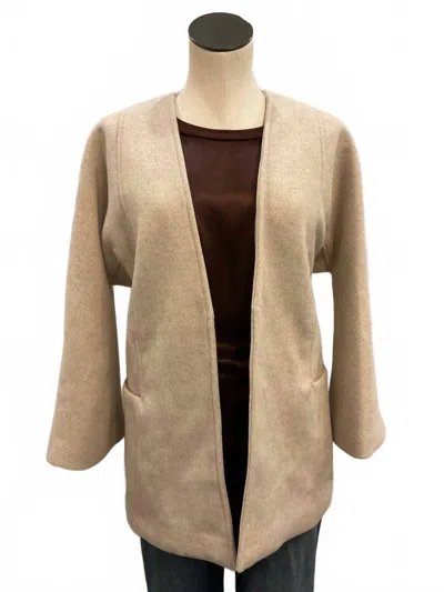 Crescent Women's Open-front Molly Wool Blend Jacket In Bone In Brown