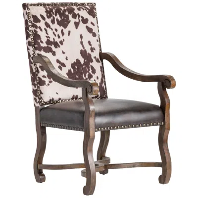 Crestview Collection Mesquite Ranch Leather And Faux Cowhide Armchair