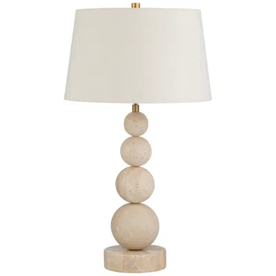 Crestview Collection 30" Stone Table Lamp With Linen Shade In Brown