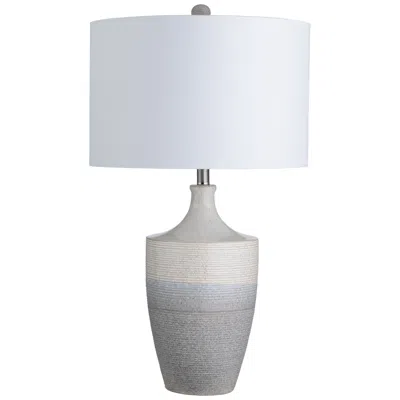 Crestview Collection 30.25"h Gray Ombre Ceramic Table Lamp With White Linen Shade