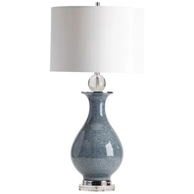 Crestview Collection 32.75"h Ceramic Table Lamp With Linen Shade In Blue