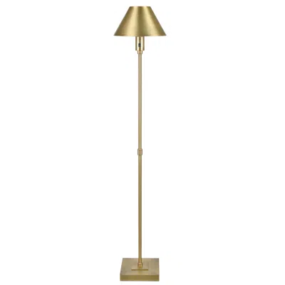 Crestview Collection 48" Metal Floor Lamp With Gold Tapered Drum Shade