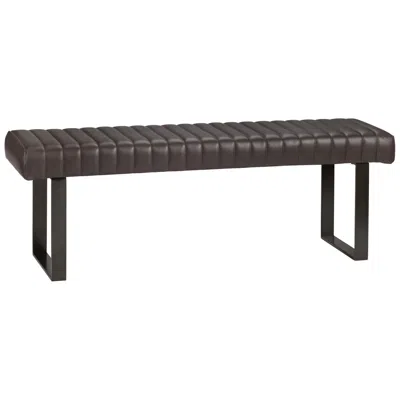 Crestview Collection 52 In. Brown Upholstered Accent Bench With Black Iron Frame