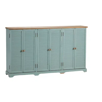 Crestview Collection 63 In. Blue Solid Wood 6 Door Sideboard_buffet Table
