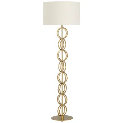 Crestview Collection 63.25" Metal Floor Lamp With Linen Oat Shade