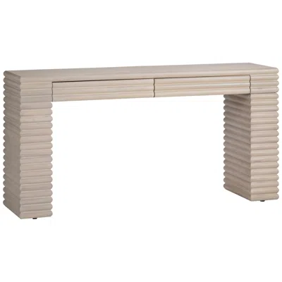 Crestview Collection 64.02 In. Cream Solid Wood 2 Drawer Accent_console_sofa Table In Brown