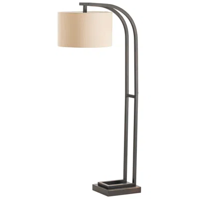 Crestview Collection 64"h Metal Arched Floor Lamp With Fabric Drum Shade In Multi