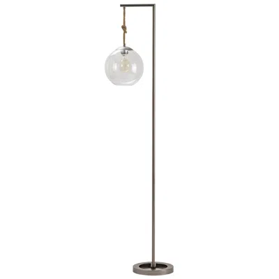 Crestview Collection 66"h Industrial Floor Lamp With Glass Globe And Rope Accent