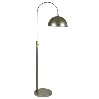 Crestview Collection 71.5" Polished Brass And Silver Dome Floor Lamp With Metal Shade