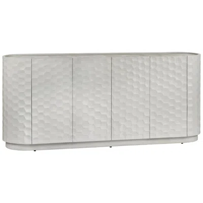 Crestview Collection 76 In. White Solid Wood 4 Door Media Credenza_sideboard