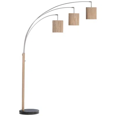 Crestview Collection 80" 3-light Floor Lamp With Rattan Shades