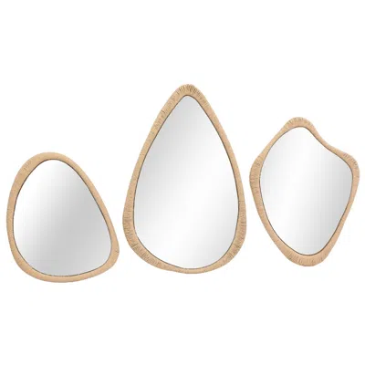 Crestview Collection Ashby Wall Mirror Set With Wooden Frames