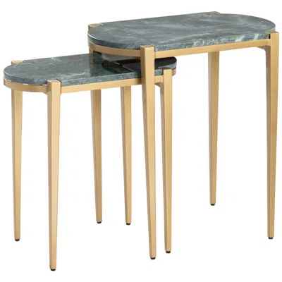 Crestview Collection Beckham Nested Marble Accent Tables In Blue