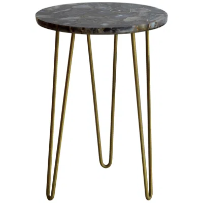 Crestview Collection Bengal Manor 17" Wide Blue Agate Modern Accent Table