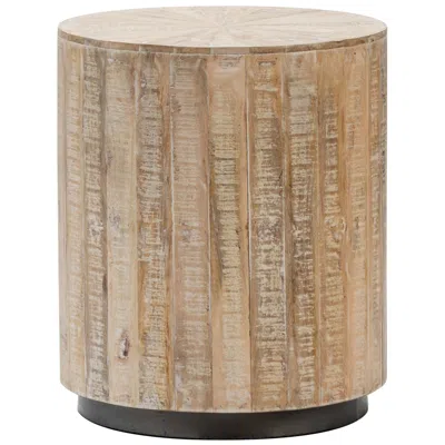 Crestview Collection Bengal Manor 20" Wide Whitewashed Round End Table