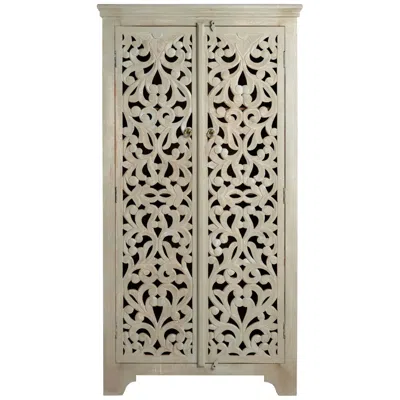 Crestview Collection Bengal Manor 39 1/2" Wide Mango Wood 3-shelf Tall Cabinet