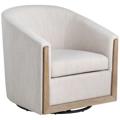 Crestview Collection Bennett 29" Wide Gray Swivel Accent Chair