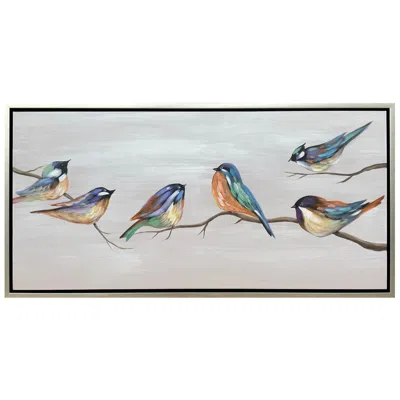 Crestview Collection Birdie Birds 47 1/4" Wide Framed Canvas Wall Art