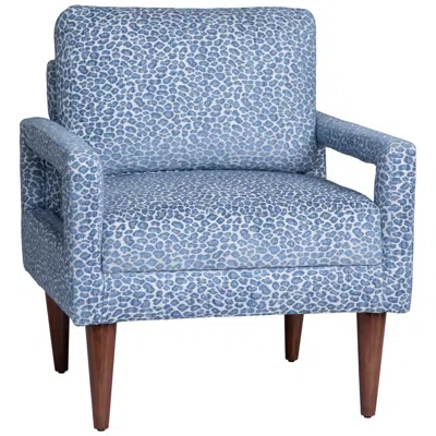 Crestview Collection Blue Upholstered Accent Armchair With Wood Frame
