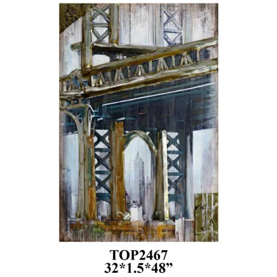Crestview Collection Bridge 48" High Canvas Wall Art