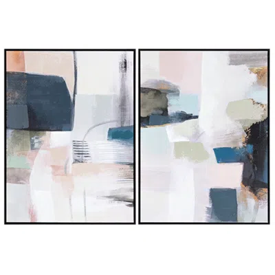 Crestview Collection Broughton 39 1/2" High 2-piece Framed Canvas Wall Art Set In Multi