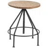 Crestview Collection Brown Adjustable Bar Stool With Black Iron Frame