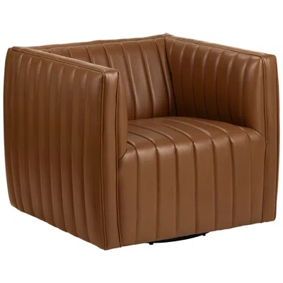 Crestview Collection Brown Upholstered Accent Arm Chair With Black Iron Frame