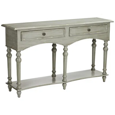 Crestview Collection Chelsea 62" Wide Antiqued Gray Wood 2-drawer Console Table