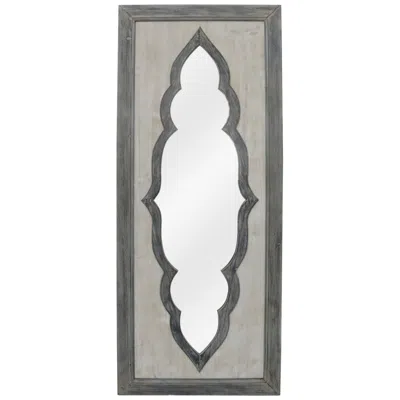 Crestview Collection Contouring White-washed Gray 19" X 47 1/4" Wall Mirror