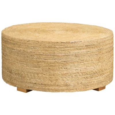 Crestview Collection Costa Rica 38" Wide Natural Banana Rope Round Cocktail Table
