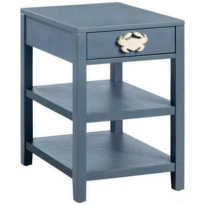 Crestview Collection Crab Island 23" Wide Painted Turquoise 1-drawer Accent Table