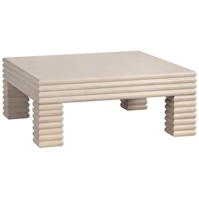 Crestview Collection Cream Solid Wood Square Coffee Table_cocktail Table