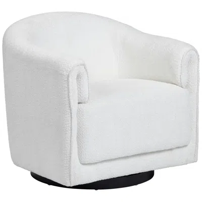 Crestview Collection Cream Upholstered Accent Arm Chair With Black Iron Frame