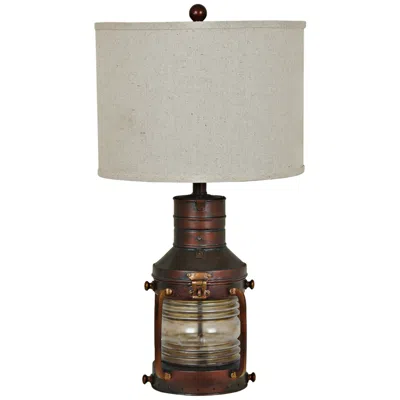 Crestview Collection Crestview 27" Rubbed Copper Lantern Table Lamp With Night Light