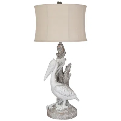 Crestview Collection Crestview Pelican 38 1/2" White-washed Sand Stone Coastal Table Lamp
