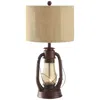 Crestview Collection Crestview Rustic Red Lantern 28" Night Light Table Lamp