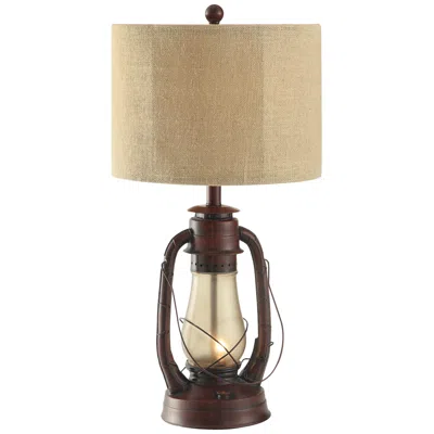 Crestview Collection Crestview Rustic Red Lantern 28" Night Light Table Lamp