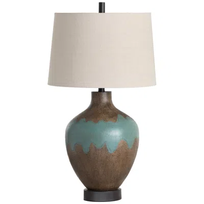 Crestview Collection Dallas Saddle Tan Faux Leather Table Lamp