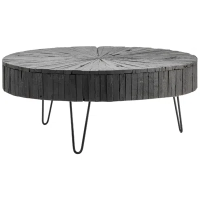Crestview Collection Drummond Black Wooden And Metal Cocktail Table