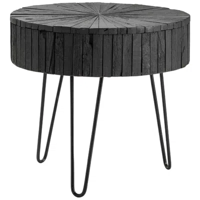 Crestview Collection Drummond Black Wooden And Metal End Table