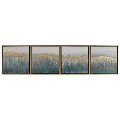 Crestview Collection Emerald Bling Framed Canvas Painting Set